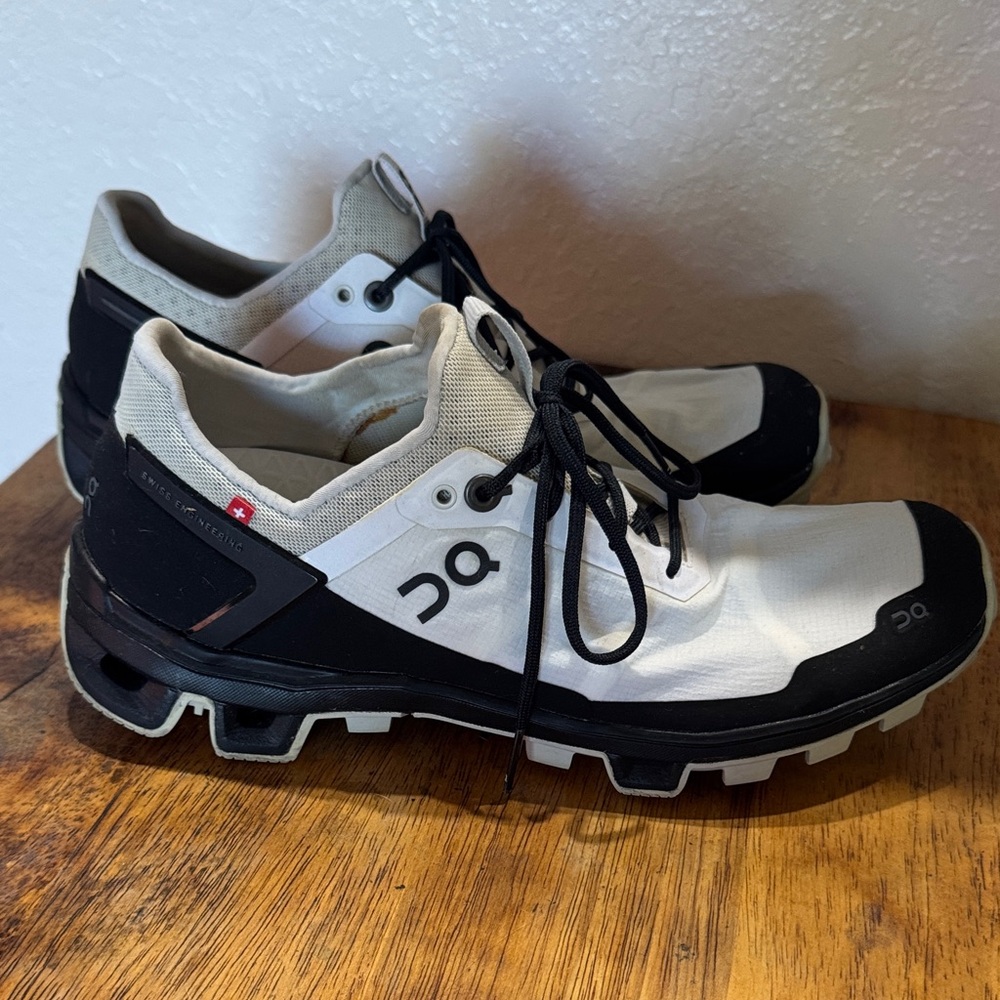On Running Women's Black and White Athletic Shoes